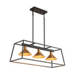 Load image into Gallery viewer, Farmhouze Light - Modern Farmhouse 3 - Light Rectangle Linear Island Chandelier - Chandelier - Black + Brass -