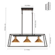 Load image into Gallery viewer, Farmhouze Light - Modern Farmhouse 3 - Light Rectangle Linear Island Chandelier - Chandelier - Black + Brass -