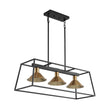 Load image into Gallery viewer, Farmhouze Light - Modern Farmhouse 3 - Light Rectangle Linear Island Chandelier - Chandelier - Black + Brass -