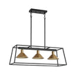 Load image into Gallery viewer, Farmhouze Light - Modern Farmhouse 3 - Light Rectangle Linear Island Chandelier - Chandelier - Black + Brass -