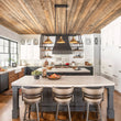 Load image into Gallery viewer, Farmhouze Light - Modern Farmhouse 3 - Light Rectangle Linear Island Chandelier - Chandelier - Black + Brass -