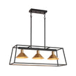 Load image into Gallery viewer, Farmhouze Light - Modern Farmhouse 3 - Light Rectangle Linear Island Chandelier - Chandelier - Black + Brass -