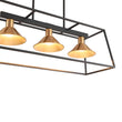 Load image into Gallery viewer, Farmhouze Light - Modern Farmhouse 3 - Light Rectangle Linear Island Chandelier - Chandelier - Black + Brass -