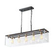 Load image into Gallery viewer, Farmhouze Light - Modern Farmhouse 5 - Light Glass Box Rectangle Island Chandelier - Chandelier - 5 - Light -