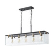 Load image into Gallery viewer, Farmhouze Light - Modern Farmhouse 5 - Light Glass Box Rectangle Island Chandelier - Chandelier - 5 - Light -