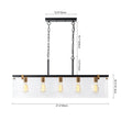 Load image into Gallery viewer, Farmhouze Light - Modern Farmhouse 5 - Light Glass Box Rectangle Island Chandelier - Chandelier - 5 - Light -