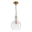 Load image into Gallery viewer, Farmhouze Light - Modern Farmhouse Bell Glass Shade Single Pendant Light - Pendant - Brass -