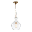 Load image into Gallery viewer, Farmhouze Light - Modern Farmhouse Bell Glass Shade Single Pendant Light - Pendant - Brass -
