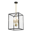 Load image into Gallery viewer, Farmhouze Light - Modern Farmhouse Black Brass Glass Square Lantern Chandelier - Chandelier - 4 - Light -