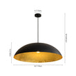 Load image into Gallery viewer, Farmhouze Light - Modern Farmhouse Black Saucer Oversized Dome Pendant - Chandelier - 30.7 in -