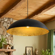 Load image into Gallery viewer, Farmhouze Light - Modern Farmhouse Black Saucer Oversized Dome Pendant - Chandelier - 30.7 in -