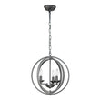Load image into Gallery viewer, Farmhouze Light - Modern Farmhouse Candle Style Metal Orb Chandelier - Chandelier - Black - Silver -