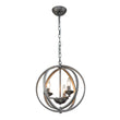 Load image into Gallery viewer, Farmhouze Light - Modern Farmhouse Candle Style Metal Orb Chandelier - Chandelier - Black - Silver -
