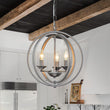 Load image into Gallery viewer, Farmhouze Light - Modern Farmhouse Candle Style Metal Orb Chandelier - Chandelier - Black - Silver -