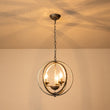 Load image into Gallery viewer, Farmhouze Light - Modern Farmhouse Candle Style Metal Orb Chandelier - Chandelier - Black - Silver -