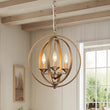 Load image into Gallery viewer, Farmhouze Light - Modern Farmhouse Candle Style Metal Orb Chandelier - Chandelier - Brass -