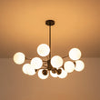 Load image into Gallery viewer, Farmhouze Light - Modern Frosted Glass Bubble Brass Sputnik Chandelier - Chandelier - 12 - Light/Black -