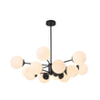 Load image into Gallery viewer, Farmhouze Light - Modern Frosted Glass Bubble Brass Sputnik Chandelier - Chandelier - 12 - Light/Black -
