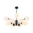 Load image into Gallery viewer, Farmhouze Light - Modern Frosted Glass Bubble Brass Sputnik Chandelier - Chandelier - 12 - Light/Black -