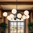 Load image into Gallery viewer, Farmhouze Light - Modern Frosted Glass Bubble Brass Sputnik Chandelier - Chandelier - 6 - Light/Brass -