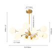 Load image into Gallery viewer, Farmhouze Light - Modern Frosted Glass Bubble Brass Sputnik Chandelier - Chandelier - Brass -
