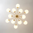 Load image into Gallery viewer, Farmhouze Light - Modern Frosted Glass Bubble Brass Sputnik Chandelier - Chandelier - Brass -