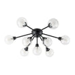 Load image into Gallery viewer, Farmhouze Light - Modern Glass Globe Sunburst Semi Flush Mount Ceiling Light - Ceiling Light - Black -
