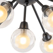 Load image into Gallery viewer, Farmhouze Light - Modern Glass Globe Sunburst Semi Flush Mount Ceiling Light - Ceiling Light - Black -