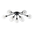 Load image into Gallery viewer, Farmhouze Light - Modern Glass Globe Sunburst Semi Flush Mount Ceiling Light - Ceiling Light - Black -