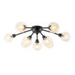 Load image into Gallery viewer, Farmhouze Light - Modern Glass Globe Sunburst Semi Flush Mount Ceiling Light - Ceiling Light - Black -