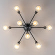 Load image into Gallery viewer, Farmhouze Light - Modern Glass Globe Sunburst Semi Flush Mount Ceiling Light - Ceiling Light - Black -