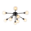 Load image into Gallery viewer, Farmhouze Light - Modern Glass Globe Sunburst Semi Flush Mount Ceiling Light - Ceiling Light - Black -