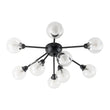 Load image into Gallery viewer, Farmhouze Light - Modern Glass Globe Sunburst Semi Flush Mount Ceiling Light - Ceiling Light - Black -