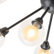 Load image into Gallery viewer, Farmhouze Light - Modern Glass Globe Sunburst Semi Flush Mount Ceiling Light - Ceiling Light - Black -