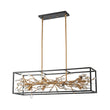 Load image into Gallery viewer, Farmhouze Light - Modern Gold Branch Crystal Black Rectangle Island Chandelier - Chandelier - Black + Gold -
