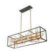 Load image into Gallery viewer, Farmhouze Light - Modern Gold Branch Crystal Black Rectangle Island Chandelier - Chandelier - Black + Gold -