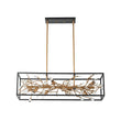 Load image into Gallery viewer, Farmhouze Light - Modern Gold Branch Crystal Black Rectangle Island Chandelier - Chandelier - Black + Gold -