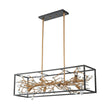 Load image into Gallery viewer, Farmhouze Light - Modern Gold Branch Crystal Black Rectangle Island Chandelier - Chandelier - Black + Gold -