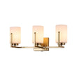 Load image into Gallery viewer, Farmhouze Light - Modern Gold Opal Glass Shade 3 - Light Vanity Lamp - Wall Sconce - Gold -