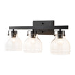 Load image into Gallery viewer, Farmhouze Light - Modern Mid - Century 3 - Light Clear Glass Vanity Wall Lamp - Wall Sconce - Black -