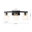 Load image into Gallery viewer, Farmhouze Light - Modern Mid - Century 3 - Light Clear Glass Vanity Wall Lamp - Wall Sconce - Black -