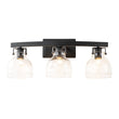 Load image into Gallery viewer, Farmhouze Light - Modern Mid - Century 3 - Light Clear Glass Vanity Wall Lamp - Wall Sconce - Black -