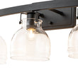 Load image into Gallery viewer, Farmhouze Light - Modern Mid - Century 3 - Light Clear Glass Vanity Wall Lamp - Wall Sconce - Black -