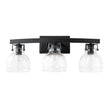 Load image into Gallery viewer, Farmhouze Light - Modern Mid - Century 3 - Light Clear Glass Vanity Wall Lamp - Wall Sconce - Black -