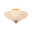 Load image into Gallery viewer, Farmhouze Light - Modern Round Ribbed White Glass Conical Semi Flush Light - Ceiling Light - Brass -