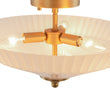 Load image into Gallery viewer, Farmhouze Light - Modern Round Ribbed White Glass Conical Semi Flush Light - Ceiling Light - Brass -