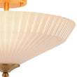 Load image into Gallery viewer, Farmhouze Light - Modern Round Ribbed White Glass Conical Semi Flush Light - Ceiling Light - Brass -