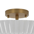 Load image into Gallery viewer, Farmhouze Light - Modern Round Ribbed White Glass Conical Semi Flush Light - Ceiling Light - Brass -