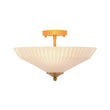 Load image into Gallery viewer, Farmhouze Light - Modern Round Ribbed White Glass Conical Semi Flush Light - Ceiling Light - Brass -