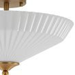 Load image into Gallery viewer, Farmhouze Light - Modern Round Ribbed White Glass Conical Semi Flush Light - Ceiling Light - Brass -
